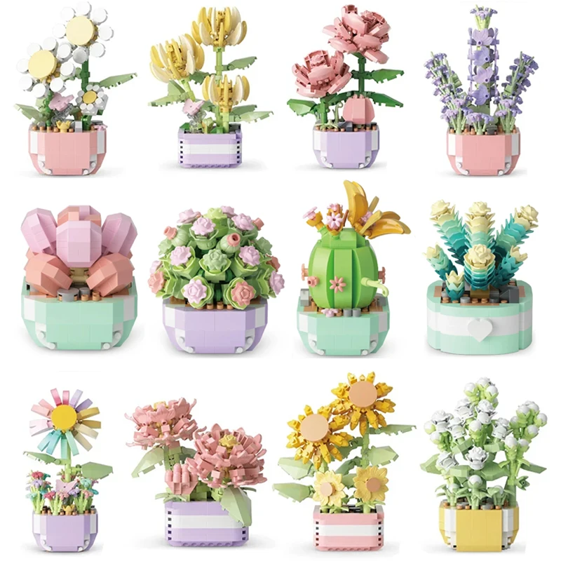 Bonsai Garden Kit - Flower Succulents Building Blocks Everlasting Flower