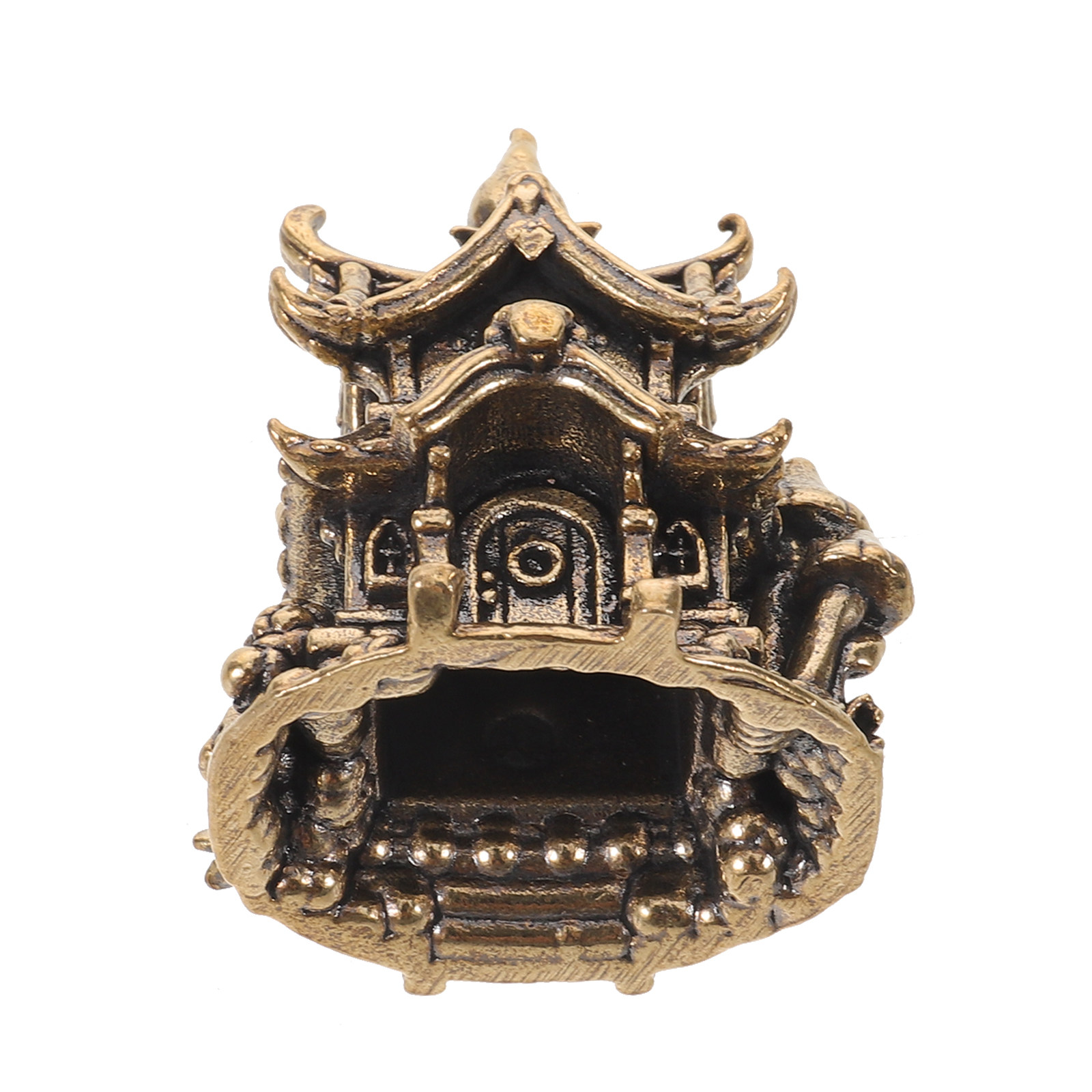 Japanese Garden Bonsai - Mini Brass Pagoda Sculpture Vintage Design