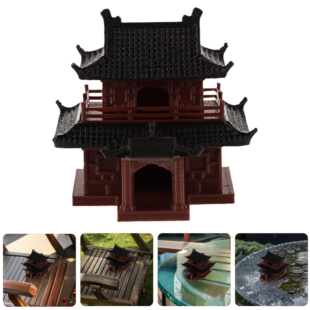 Japanese Garden Bonsai - Handcrafted Mini Pavilion Ornament Traditional Chinese