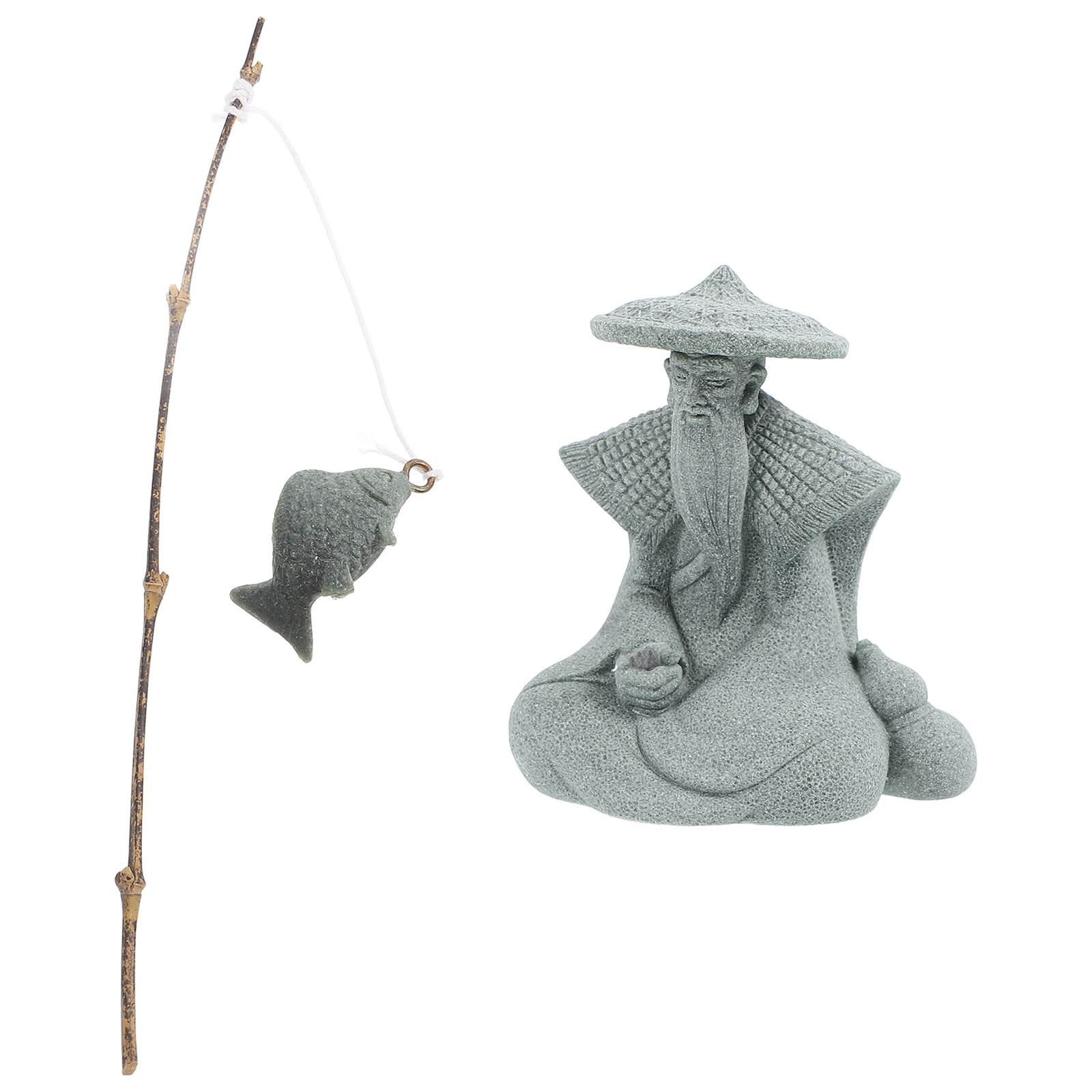 Resin Fisherman Statue Mini fo - Japanese Garden Bonsai avis et prix