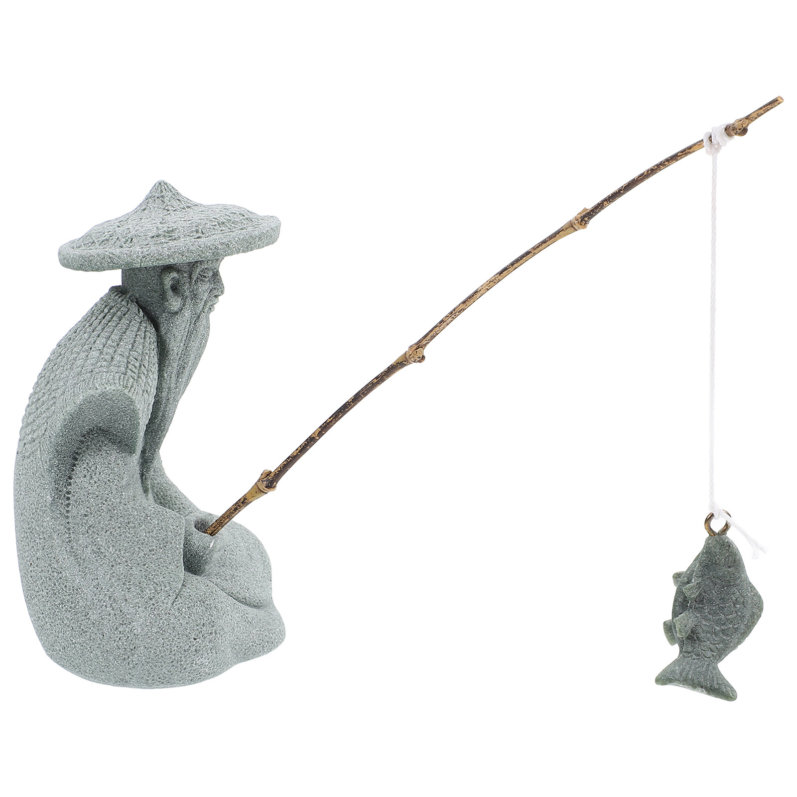 Mini Fisherman Statue Resin Ga - Japanese Garden Bonsai avis et prix