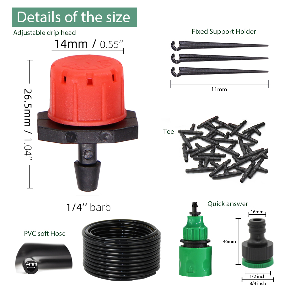 5-50m Garden 1/4'' Drip Irriga - Bonsai Garden Kit avis et prix